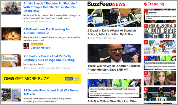 Buzzfeed主页文章标题